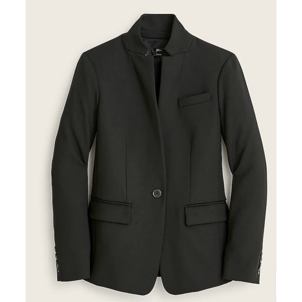 J.Crew $198 Petite Regent Blazer Four-Season Stretch Black Size 12P K5964 - Picture 3 of 11